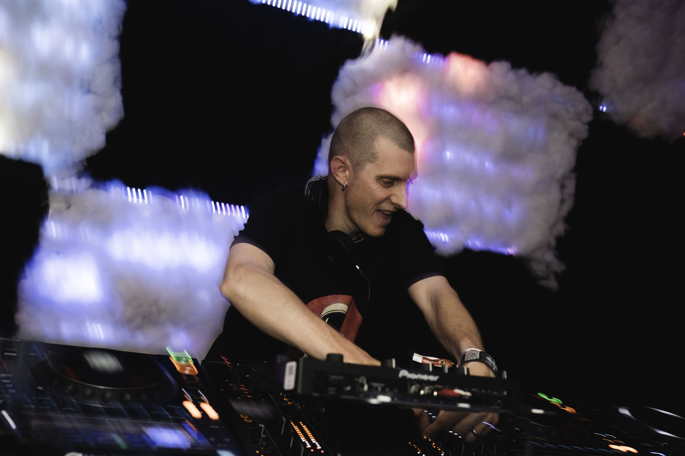 Brook B performing behind the decks